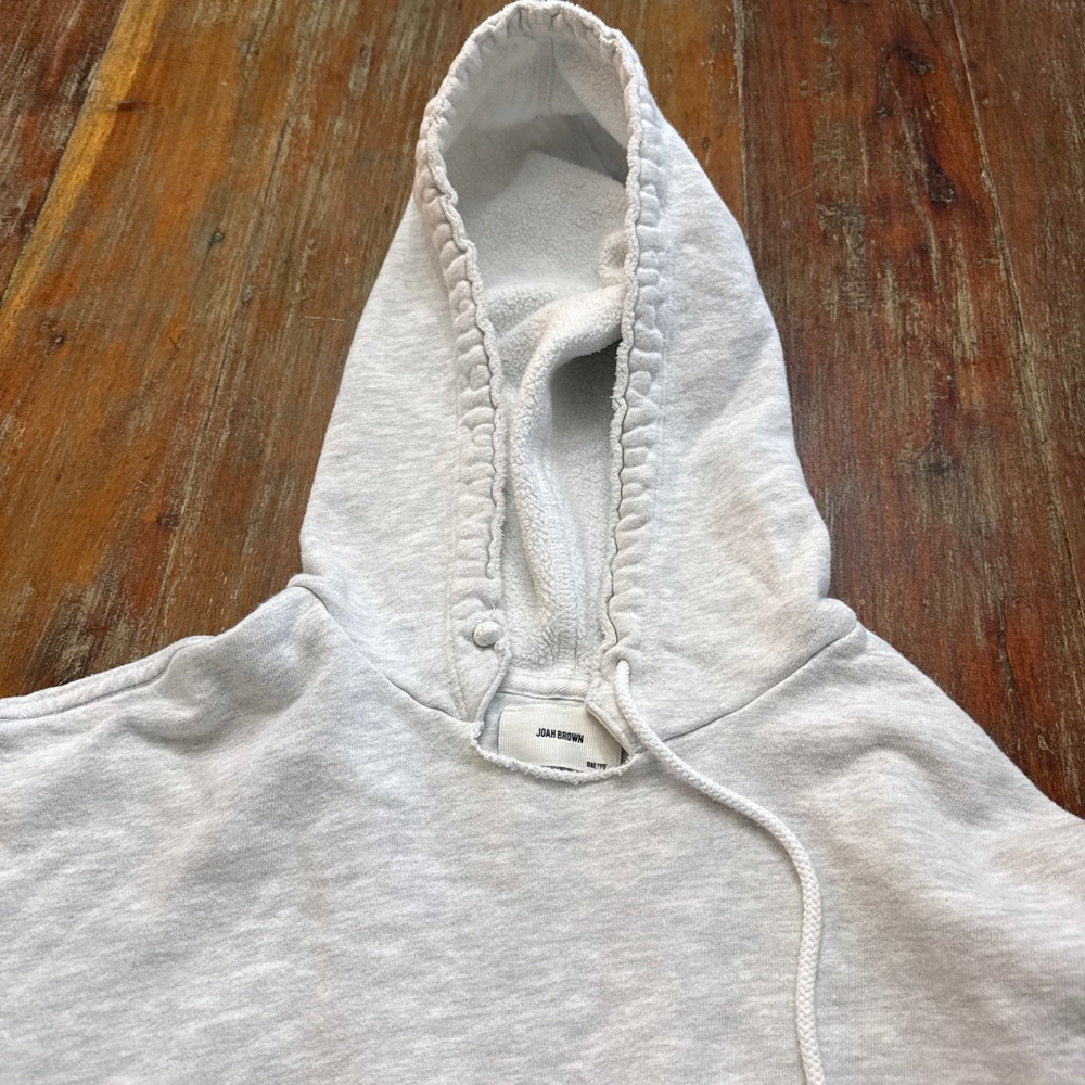 JOAH BROWN Pearl Grey French Terry Lounge Set Cropped Hoodie Joggers - Picture 3 of 16